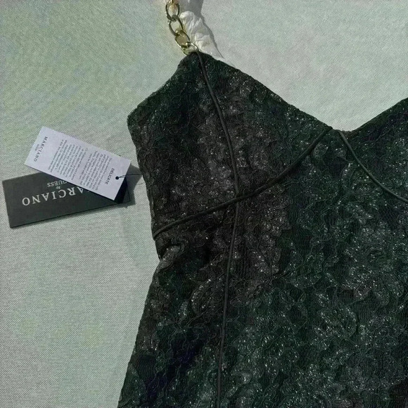 Guess Black Bodycon Mini Dress Sweetheart Neckline - Picture 4 of 9